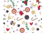 Cotton fabric ex2345 ecru christmas fantaisies