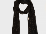 Lightweight Scarf gaze pois or noir