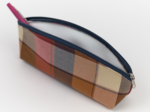 Pencil case ruby lurex tartan