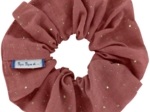Scrunchie gaze pois or rouille