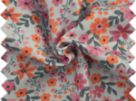 Cotton fabric ex2649 fleuri ciel rose orange