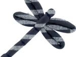 Dragonfly hair slide striped silver dark blue