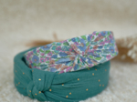 Large Crossed Headband pastel fleuri