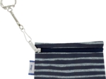 Keyring  wallet striped silver dark blue