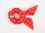 Bunny ear Scrunchie coral red gingham
