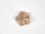 Mini Flower petal hair slide gaze pailletée camel