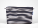 Coton clutch bag striped  ivory navy