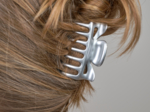 Small Classic Hair Clip satin silver