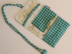 Jewelry pouch green mint gingham