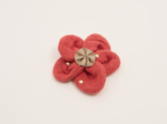 Mini Flower petal hair slide marsala gold double gauze