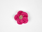 Mini Flower petal hair slide fuchsia pailleté