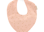 bandana bib gaze pois or rose
