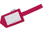 Luggage Tag fuchsia gold star