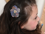 Flower petal hair slide small  monet lilas