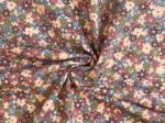 Jersey fabric plum blue flowers