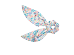 Short tail scrunchie champêtre bleuté