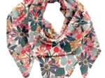Pom pom scarf cerise en fleur