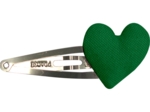 Heart hair-clips bright green