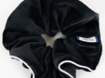 Large Piping Scrunchie black velvet