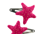 Star hair-clips fuchsia pailleté