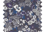 Coated fabric ex2343 ultramarine white navy flower