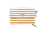 Zipper pouch card purse rayé or blanc