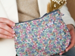 Pleated clutch bag pastel fleuri