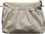 Pleated clutch bag silver linen