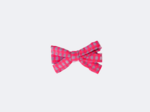Ribbon clip small  neon pink gingham