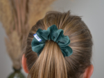 Small scrunchie fir green velvet
