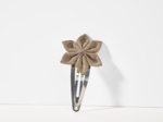Star flower hairclip copper linen