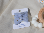 Small bows hair clips gaze pois or bleu baltique