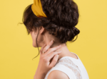 Wire headband retro yellow ochre