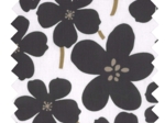 1 m fabric coupon ex2424 black and white primroses