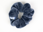Small scrunchie blue denim velvet