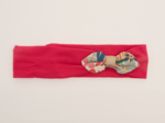 Jersey knit baby headband cerise en fleur