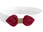 Jersey knit baby headband gaze pois or grenat