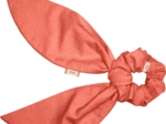 Short tail scrunchie coral lurex gauze