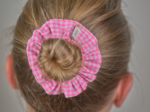 Small scrunchie neon pink gingham