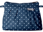 Mini Pleated clutch bag navy blue spots
