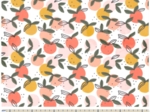 35cm coated fabric coupon ex2519 white peach round of fruits