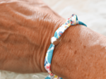 Lisa fabric bracelet champêtre bleuté