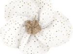 Flower petal hair slide small  white sequined