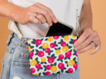 Tiny coton clutch bag agrumes pop