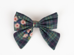 Bow tie hair slide tartan fleuri
