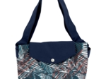Tote bag with a zip feuillage marine