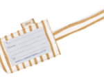 Luggage Tag rayé or blanc