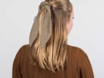 Short tail scrunchie copper linen