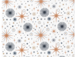 Cotton fabric copper stars gold blue white
