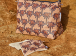 Cosmetic bag with flap palmeraie